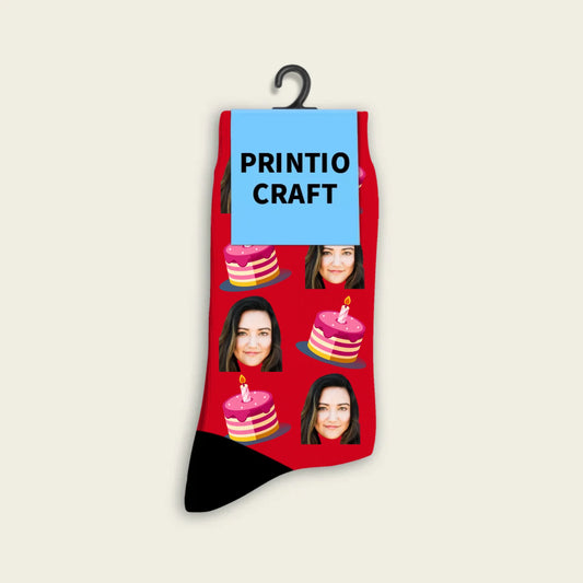 PrintioCraft | Custom Birthday Cake Socks With Photo