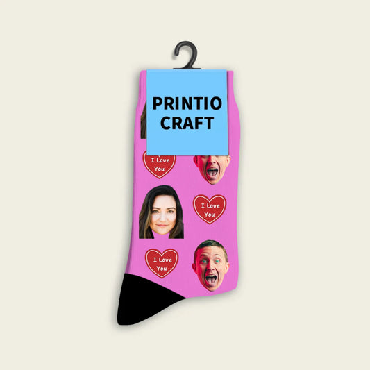 PrintioCraft | Custom I Love You Socks With Photo